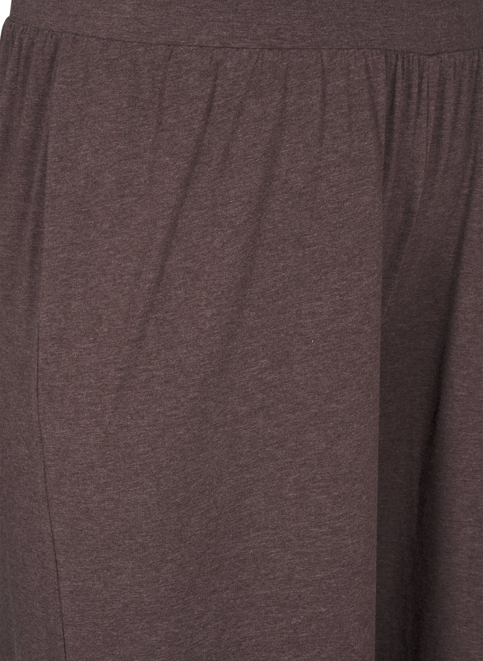 Zizzi Jerseybukse med straight fit og h&oslash;y midje, Bracken Mel., Packshot image number 2