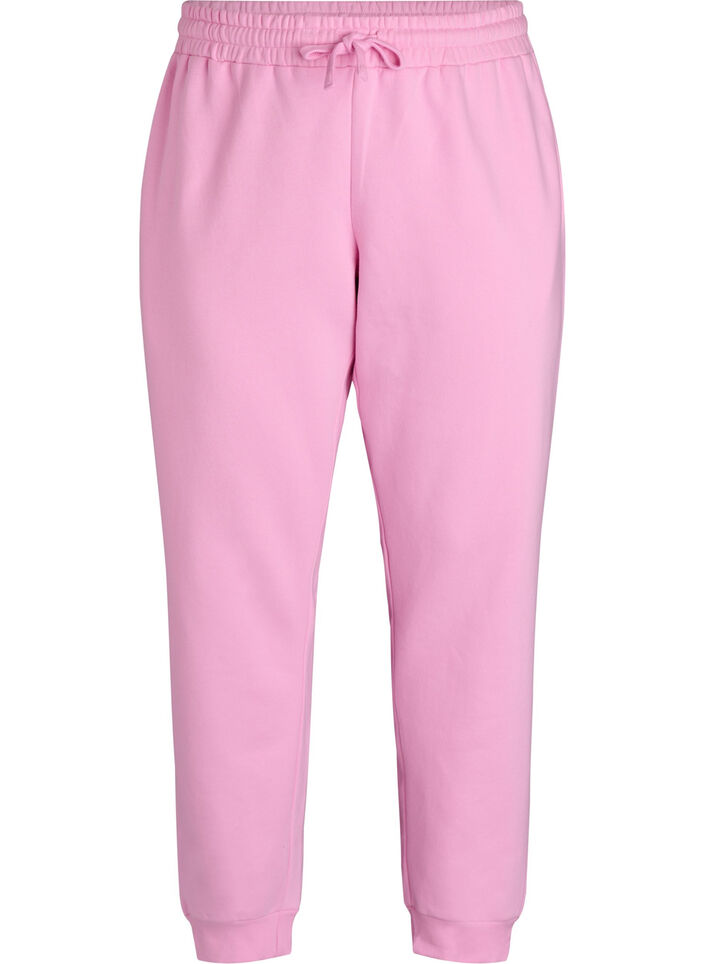 Joggebukser med høy midje, Rosa, Packshot image number 0