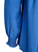 Viskosebluse med smock og rynkede detaljer, Blå, Packshot image number 3