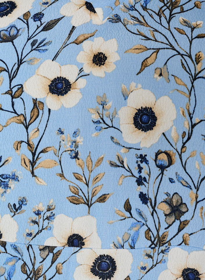 Kort kjole med blomstertrykk, Bl&aring;, Packshot image number 2