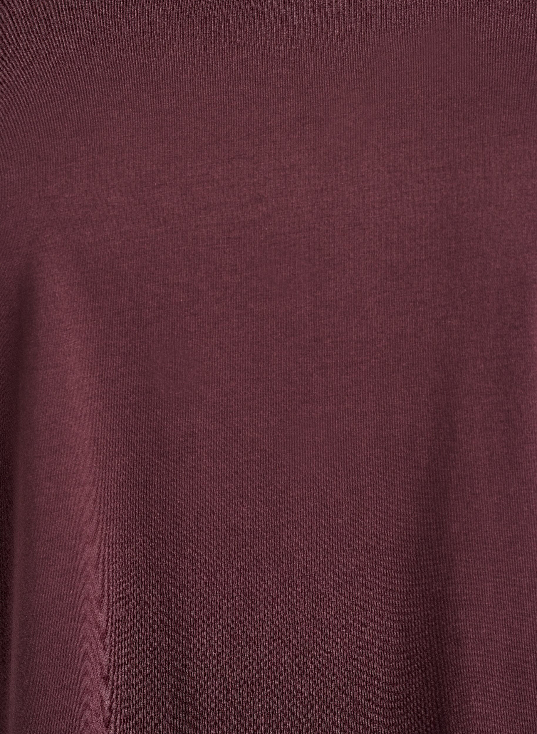 ZizziKortermet t-skjorte i en bomullsblanding, M&oslash;rk Bordeaux, Packshot image number 2