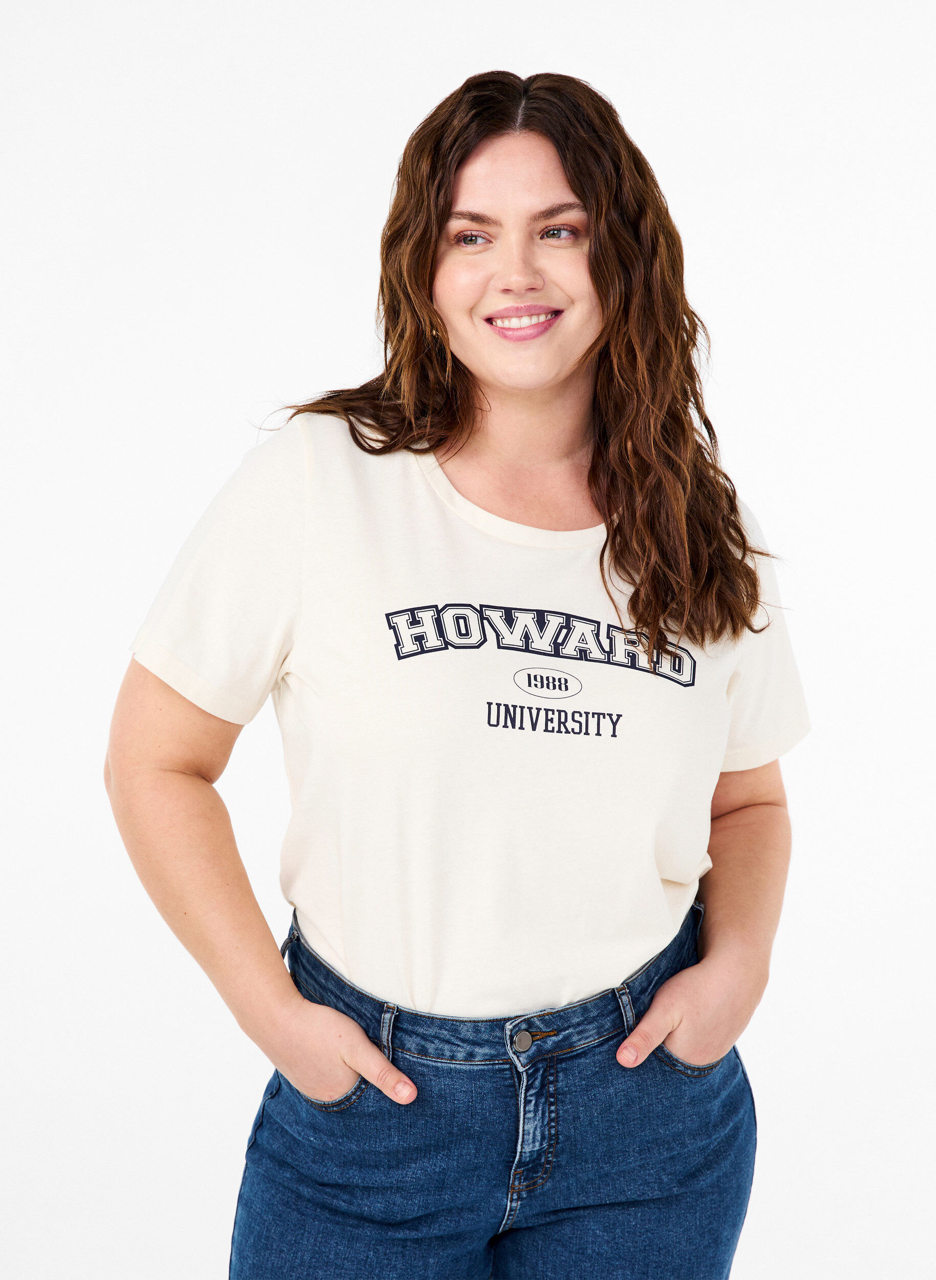 T-skjorte i bomull med tekstmotiv, Antique W. W. Howard, Model