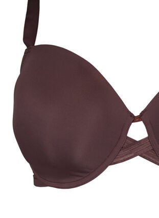 Zizzi Formstøpt BH med kryssdetaljer, Brun, Packshot image number 2
