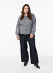 Ribbestrikket cardigan med knapper, Gr&aring;, Model image number 1