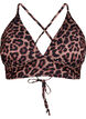 Blomstret bikinioverdel med knyting på ryggen, Brun, Packshot image number 0
