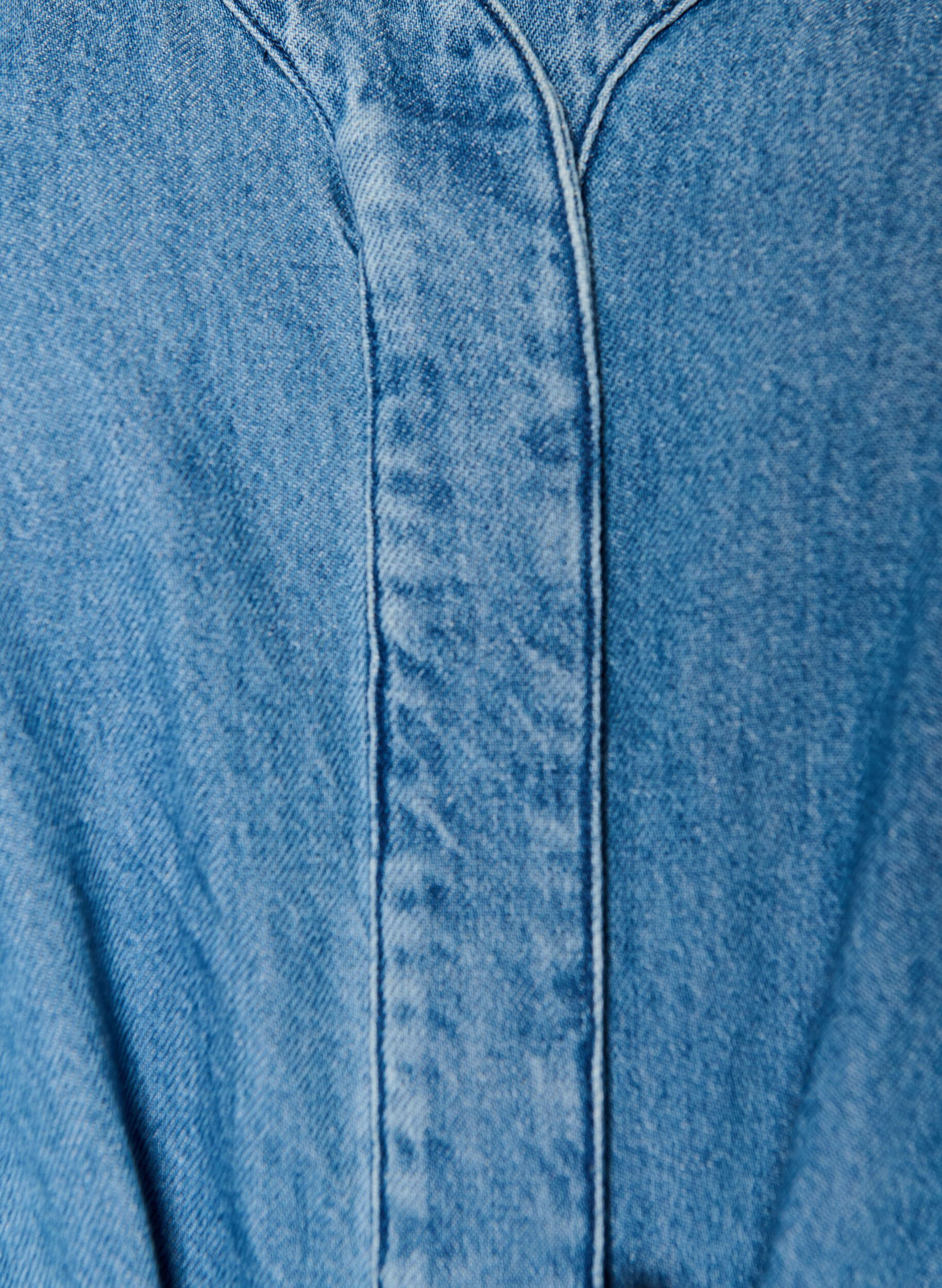 ZizziDenimkjole med V-hals og knytebelte, Bl&aring;, Packshot image number 2