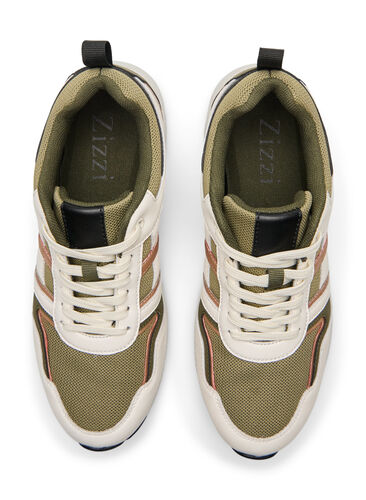 Sneakers med wide fit, Army Green/Rose Gold, Packshot image number 3