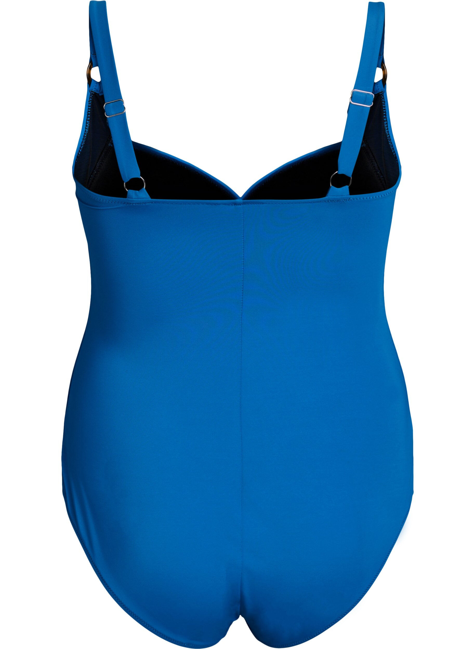 ZizziPolstret badedrakt med drapering, Bl&aring;, Packshot image number 1