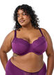 Polstret bh med blondedetaljer, Mørk Bordeaux, Model image number 0