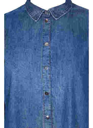 Skjortekjole denim og bomull, Dark blue denim, Packshot image number 2