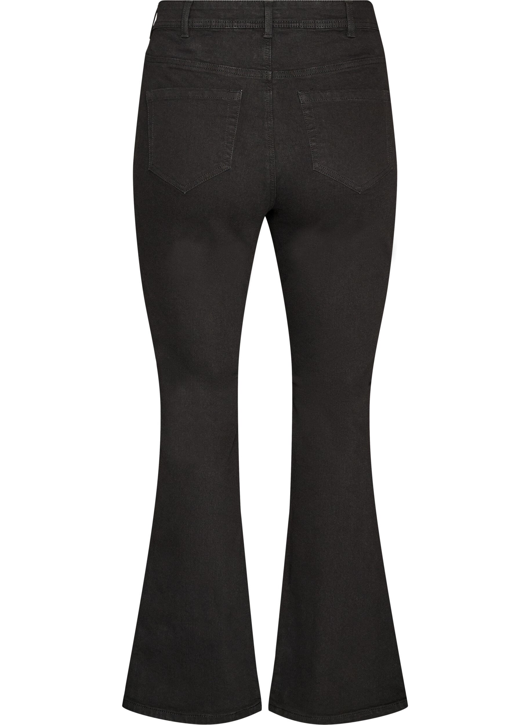 ZizziH&oslash;ytlivs jeans med bootcut, Svart, Packshot image number 1