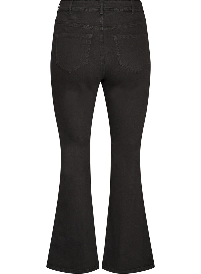 H&oslash;ytlivs jeans med bootcut, Svart, Packshot image number 1