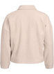 Jerseybluse med krage og V-hals, Beige, Packshot image number 1