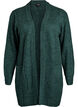 FLASH - Lang ribbestrikket cardigan med lommer, Grønn, Packshot image number 0