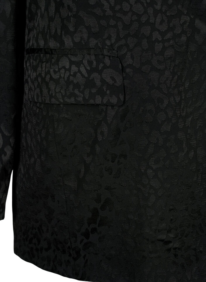 Jacquard-blazer i viskose, ton-i-ton, Black, Packshot image number 3