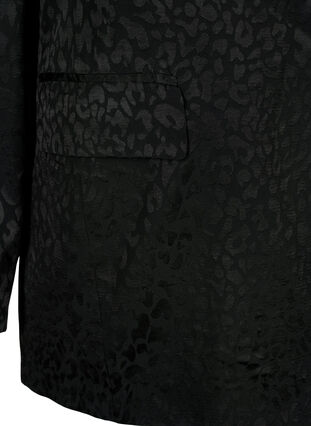 Jacquard-blazer i viskose, ton-i-ton, Black, Packshot image number 3