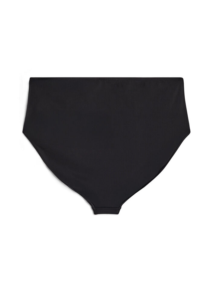 Ensfarvet bikinitruse med h&oslash;y midje, Svart, Packshot image number 1
