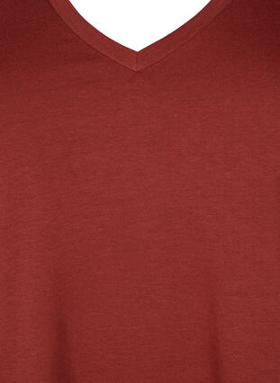 Kortermet T-skjorte med V-hals, Fired Brick, Packshot image number 2
