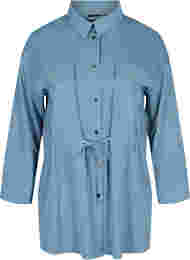 Langermet skjortejakke med knyting og lommer, Blue Shadow
