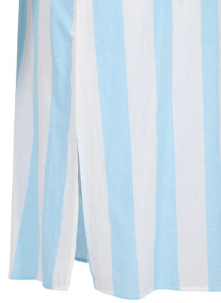 Kortermet skjortekjole i bomull med striper, Blue Bell Stripe, Packshot image number 3