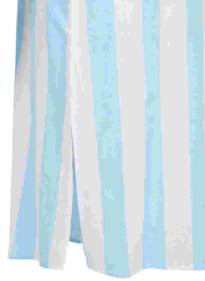 Kortermet skjortekjole i bomull med striper, Blue Bell Stripe, Packshot image number 3