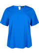 Kortermet bluse i viskose med knytebånd, Princess Blue, Packshot image number 0