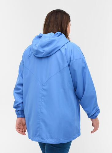 Justerbar kort jakke med hette, Ultramarine, Model image number 1