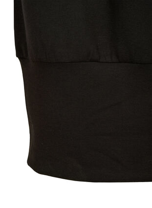 Ensfarget tunika med 3/4-ermer, Black, Packshot image number 2