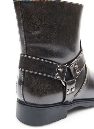 Zizzi Wide fit - Kort bikerstøvel, Black Olive, Packshot image number 3