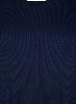 T-skjorte i viskose med ribbet struktur, Navy Blazer, Packshot image number 2