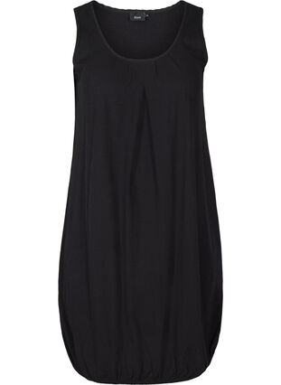 Ermeløs kjole i bomull, Black, Packshot image number 0