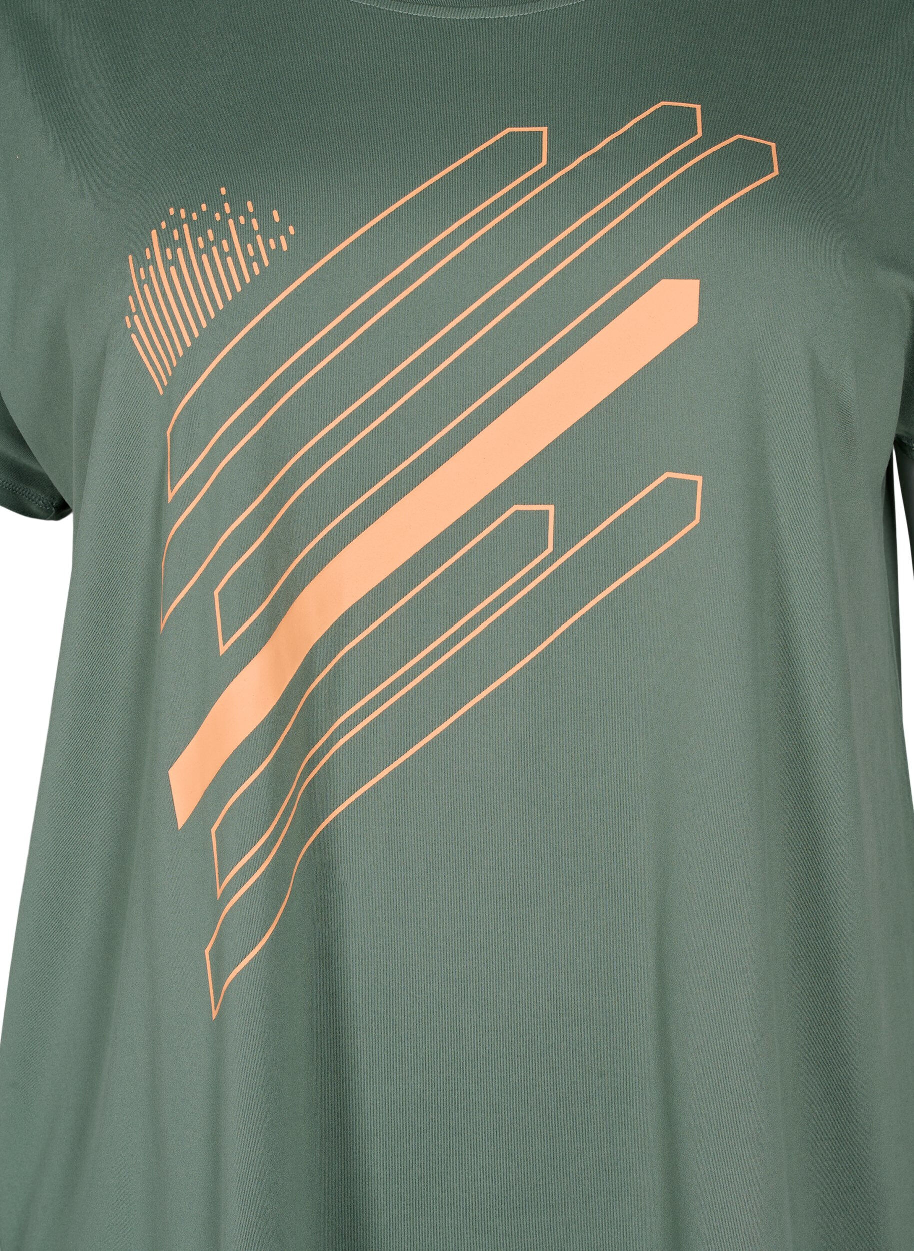 Zizzi Kortermet trenings T-skjorte med m&oslash;nster, Laurel W. w. Print, Packshot image number 2