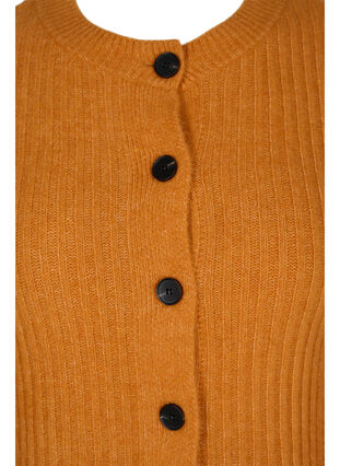 Ribbet cardigan med knapper, Harvest Pumpkin Mel., Packshot image number 2