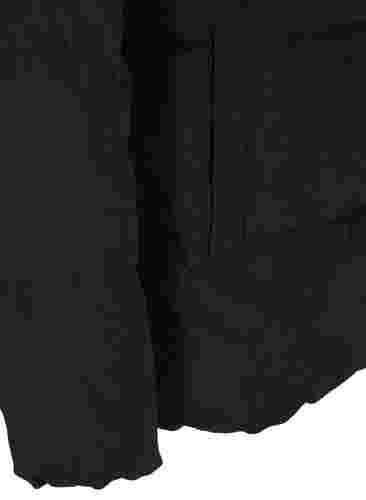 Kort vinterjakke med glidelås og høy hals, Black, Packshot image number 3