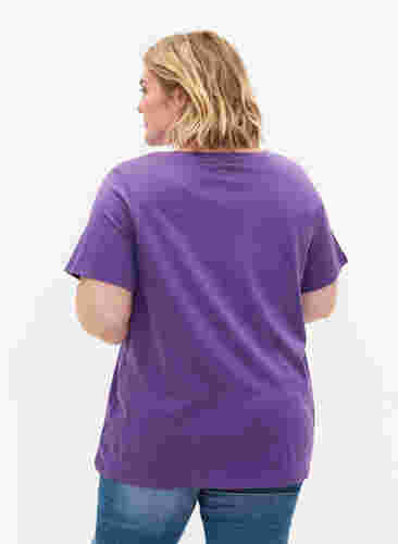 Kortermet T-skjorte med A-form, Deep Lavender, Model image number 1