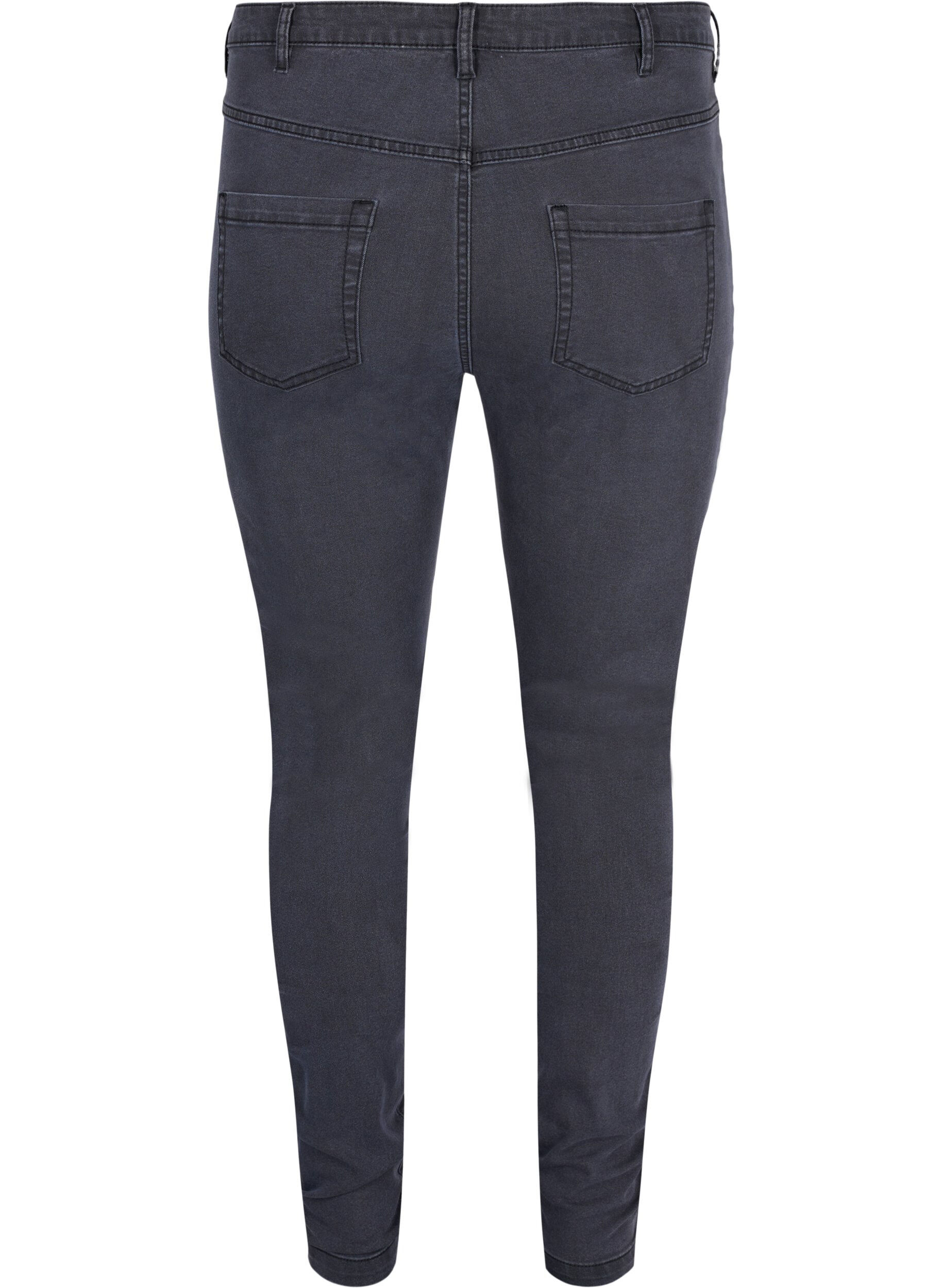 Zizzi Super slim Amy jeans med h&oslash;yt liv, Gr&aring;, Packshot image number 1
