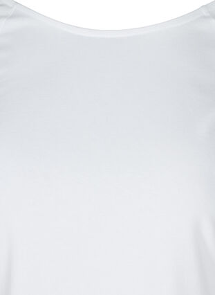 T-skjort ei bomull med 2/4-ermer, White, Packshot image number 2