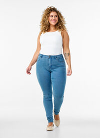 Super slim Amy jeans med høyt liv, Blå Super slim Amy jeans med høyt liv, Blå, Model