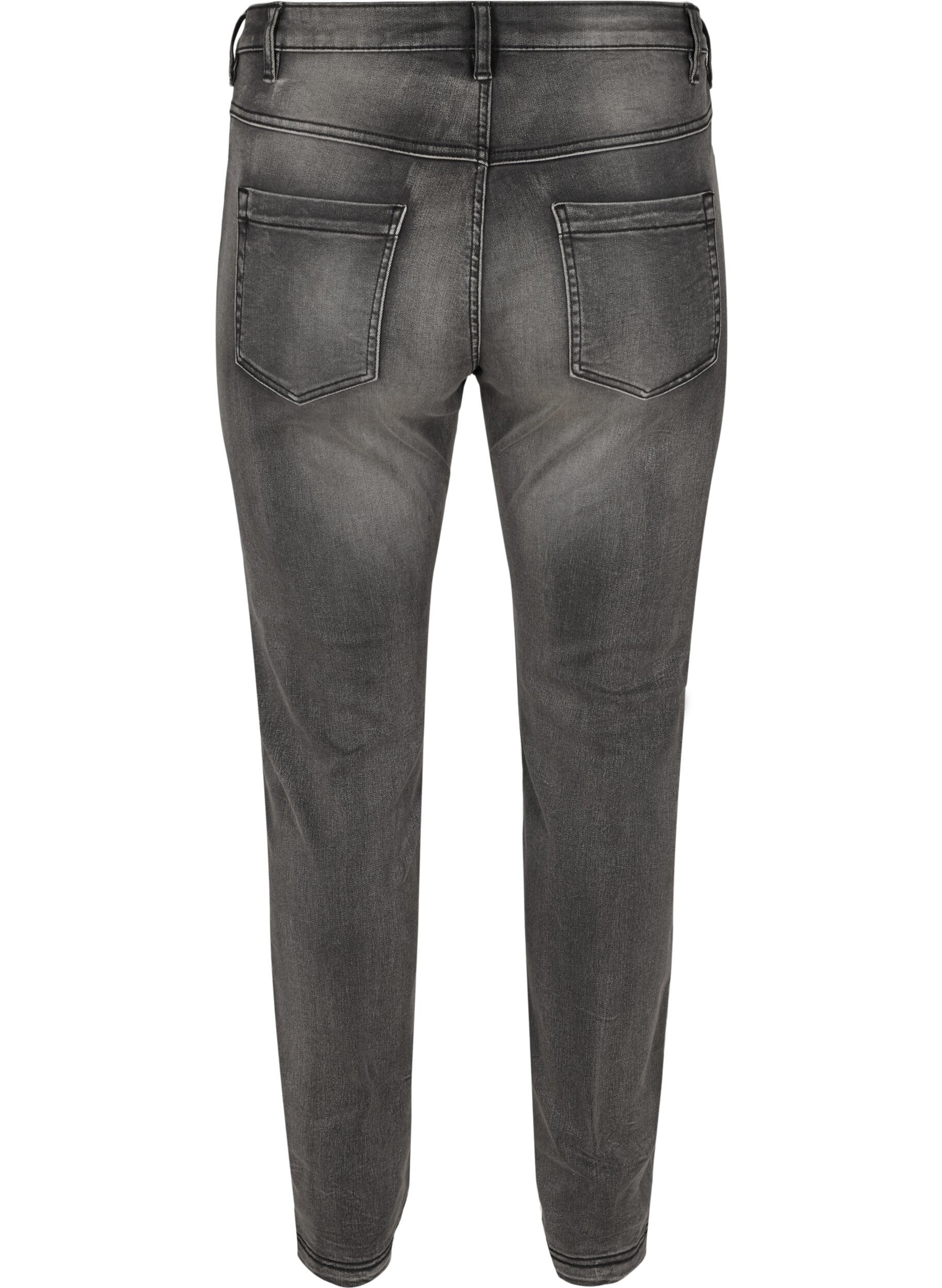 ZizziSlim fit Emily jeans med normal h&oslash;yde i livet, Gr&aring;, Packshot image number 1