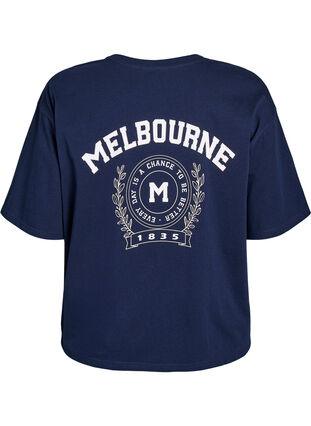 Zizzi Oversized T-skjorte med ryggprint, Blå, Packshot image number 1