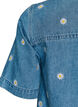 Kort denimkjole med broderte blomster, Bl&aring;, Packshot image number 3