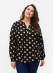 FLASH - Langermet bluse med mønster, Black Brown Dot, Model image number 0