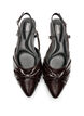 Slingback med sl&oslash;yfedetaljer og lakk look, Brun, Packshot image number 2