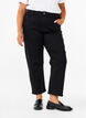 Cropped Vera jeans med rett passform, Black, Model image number 2