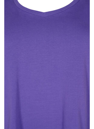 Ensfarget basis T-skjorte i bomull, Ultra Violet, Packshot image number 2