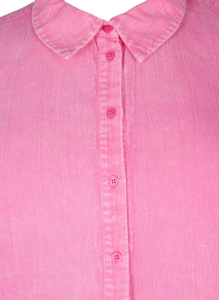 Ensfarget denimskjorte, Pink Power, Packshot image number 2