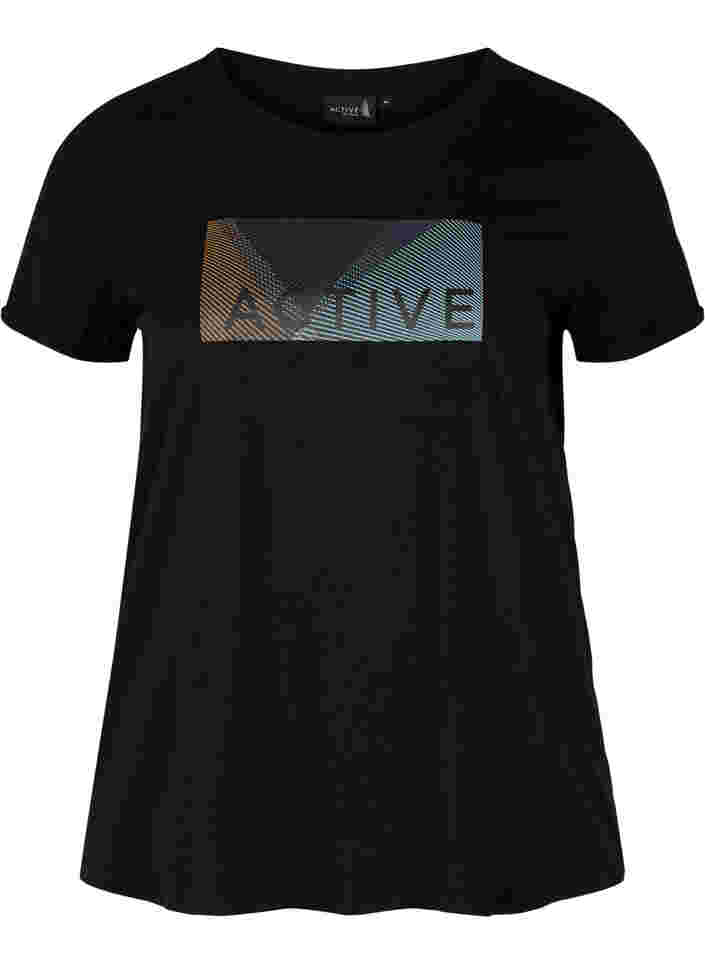 T-skjorte til trening med trykk, Black Citadel, Packshot image number 0