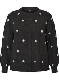 Cardigan med et prikkete m&oslash;nster, Gr&aring;