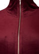 Myk velourcardigan med glidel&aring;s og h&oslash;y krage, R&oslash;d, Packshot image number 2