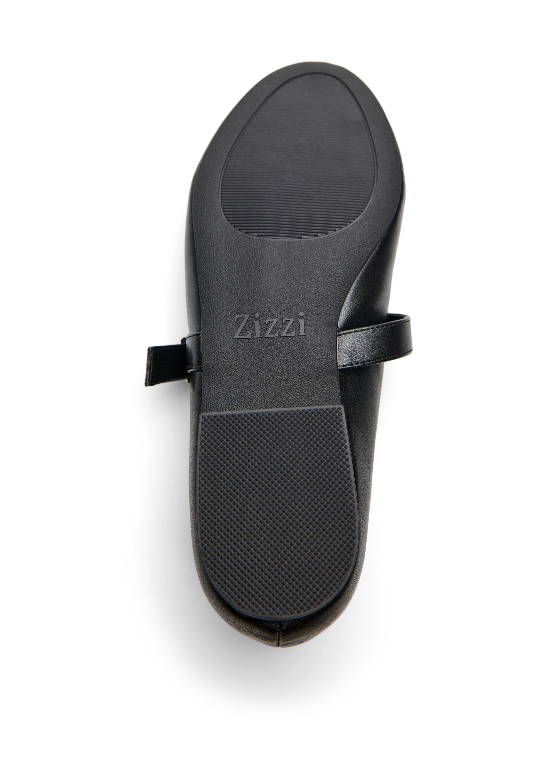 ZizziBallerina i imitert skinn med stropp, Svart, Packshot image number 4